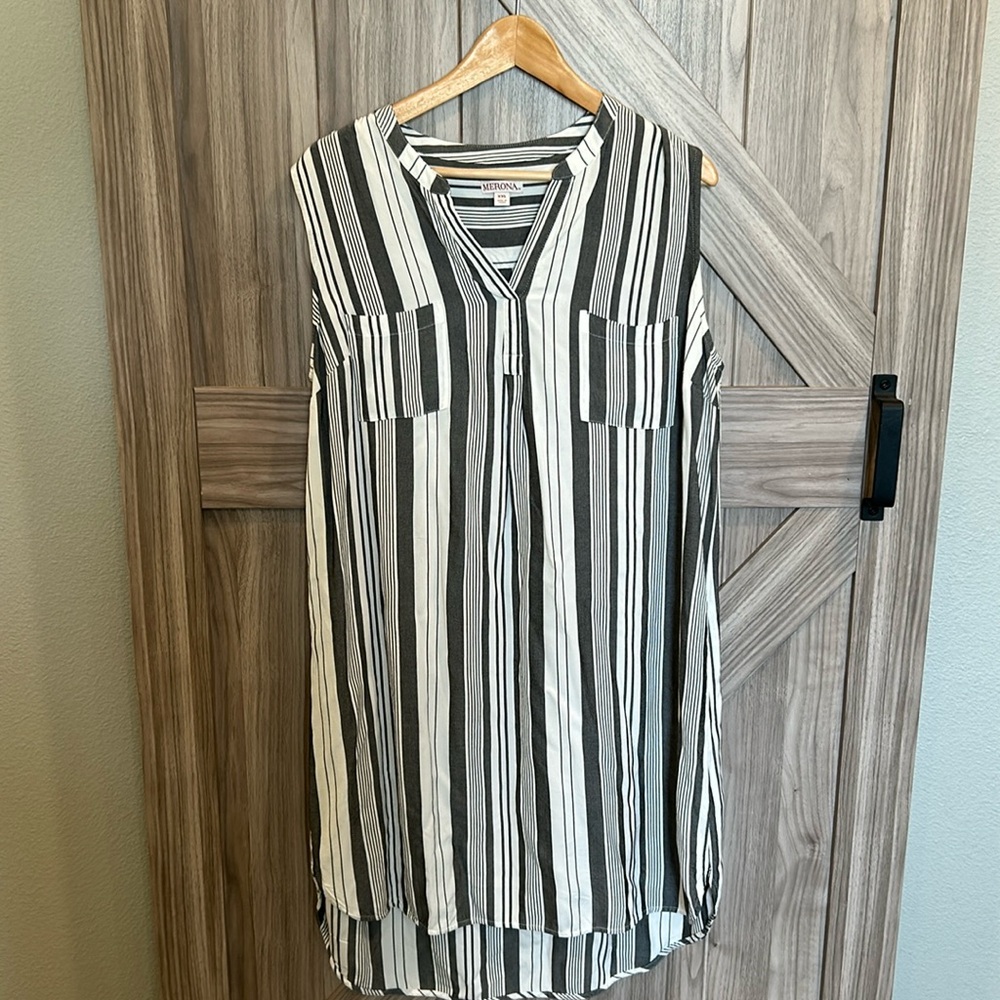Women’s Merona sleeveless shirt dress with hi-low hem